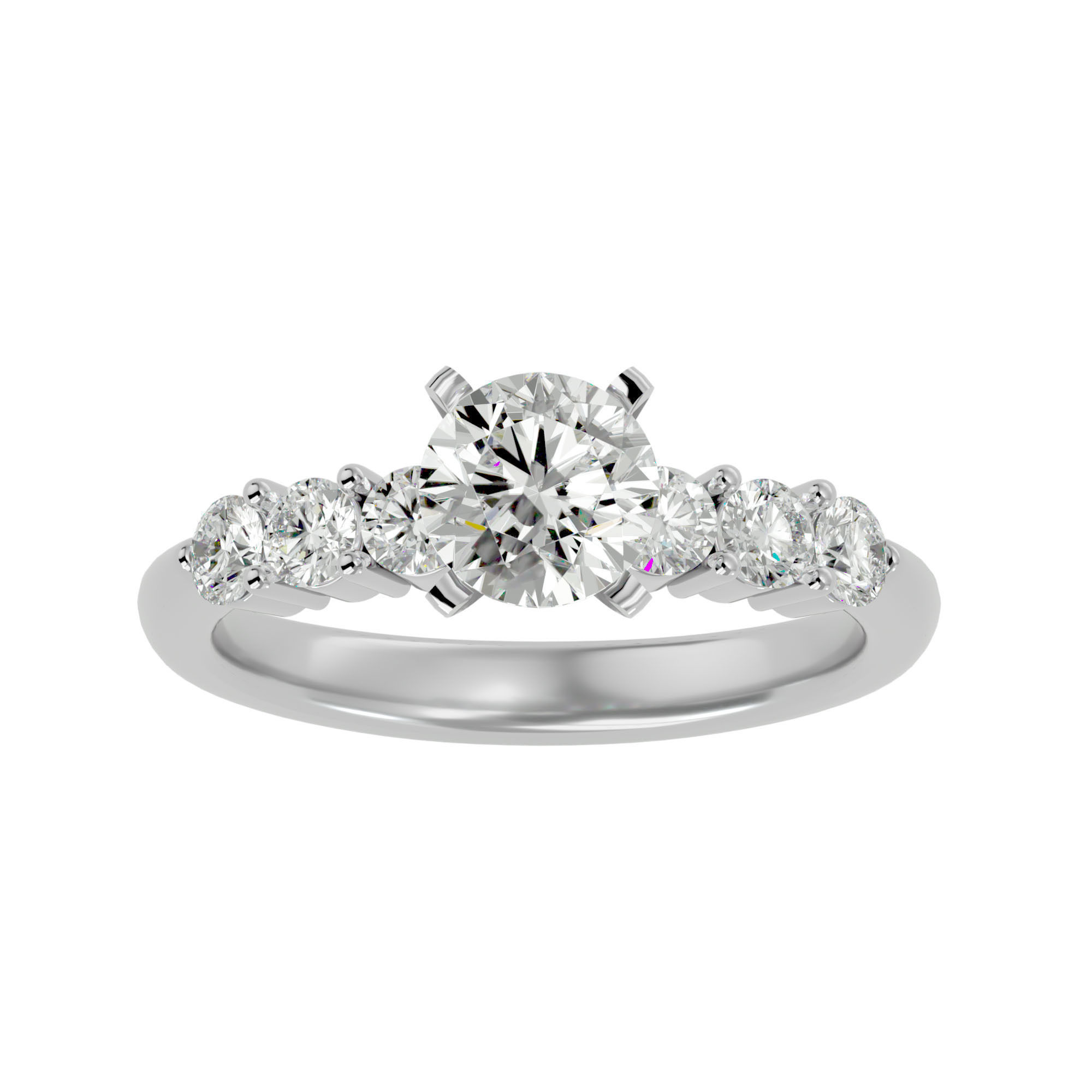 Solitaire wedding engagement ring with 360 view animation 3D print model_2