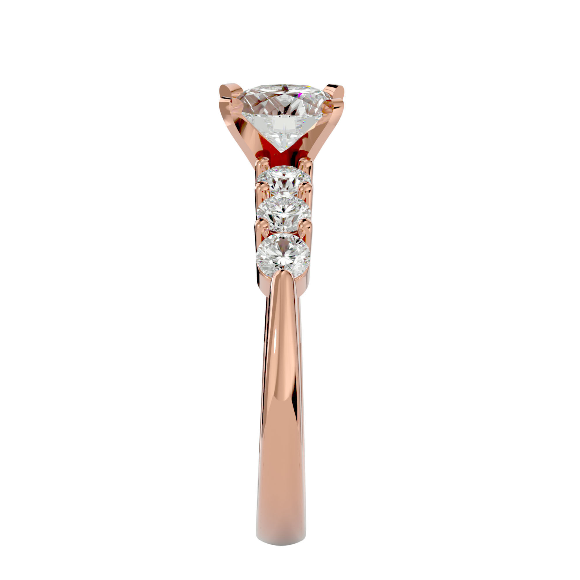 Solitaire wedding engagement ring with 360 view animation 3D print model_8