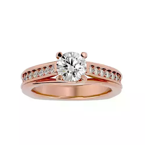 Solitaire wedding engagement ring with 360 view animation