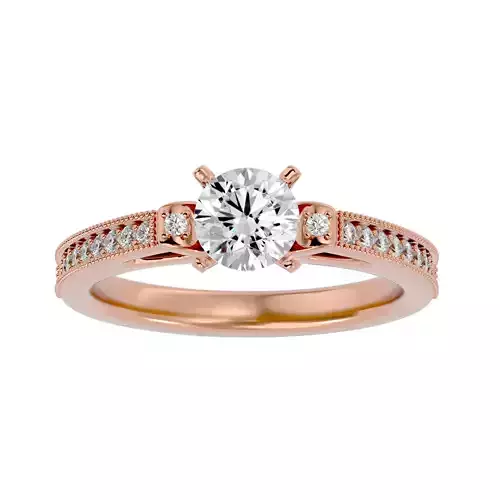 Solitaire wedding engagement ring with 360 view animation