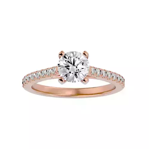 Solitaire wedding engagement ring with 360 view animation