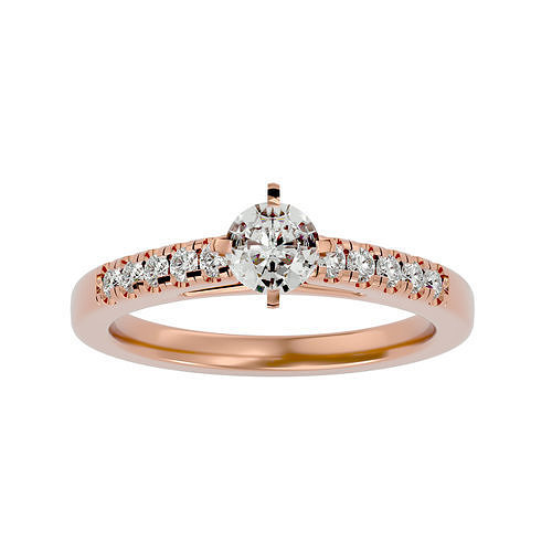 Solitaire wedding engagement ring with 360 view animation 3D print model