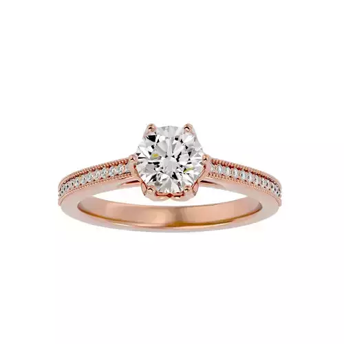 Solitaire wedding engagement ring with 360 view animation