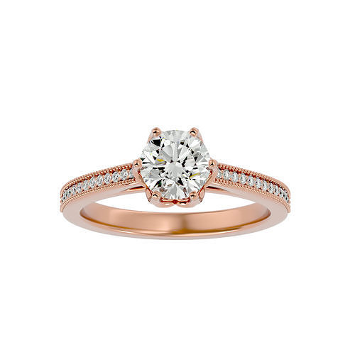 Solitaire wedding engagement ring with 360 view animation 3D print model