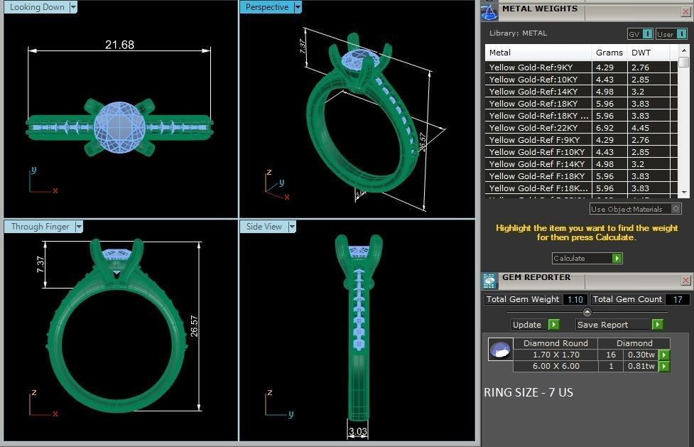 Solitaire wedding engagement ring with 360 view animation 3D print model_4