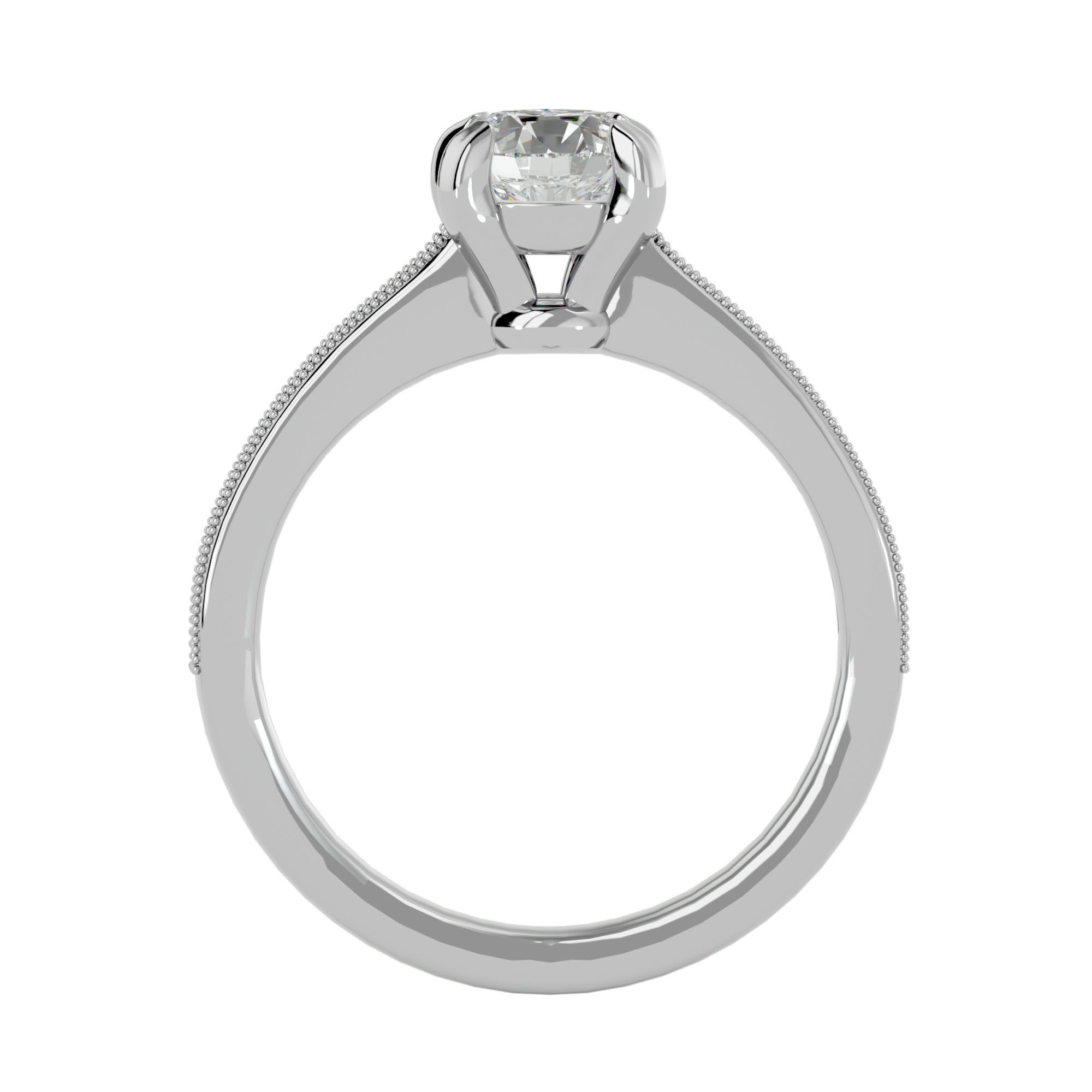 Solitaire wedding engagement ring with 360 view animation 3D print model_3