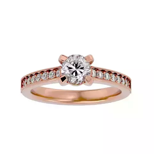 Solitaire wedding engagement ring with 360 view animation