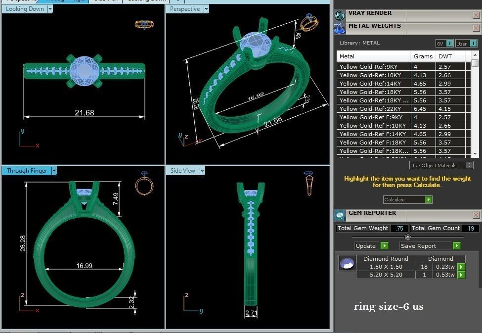 Solitaire wedding engagement ring with 360 view animation 3D print model_3