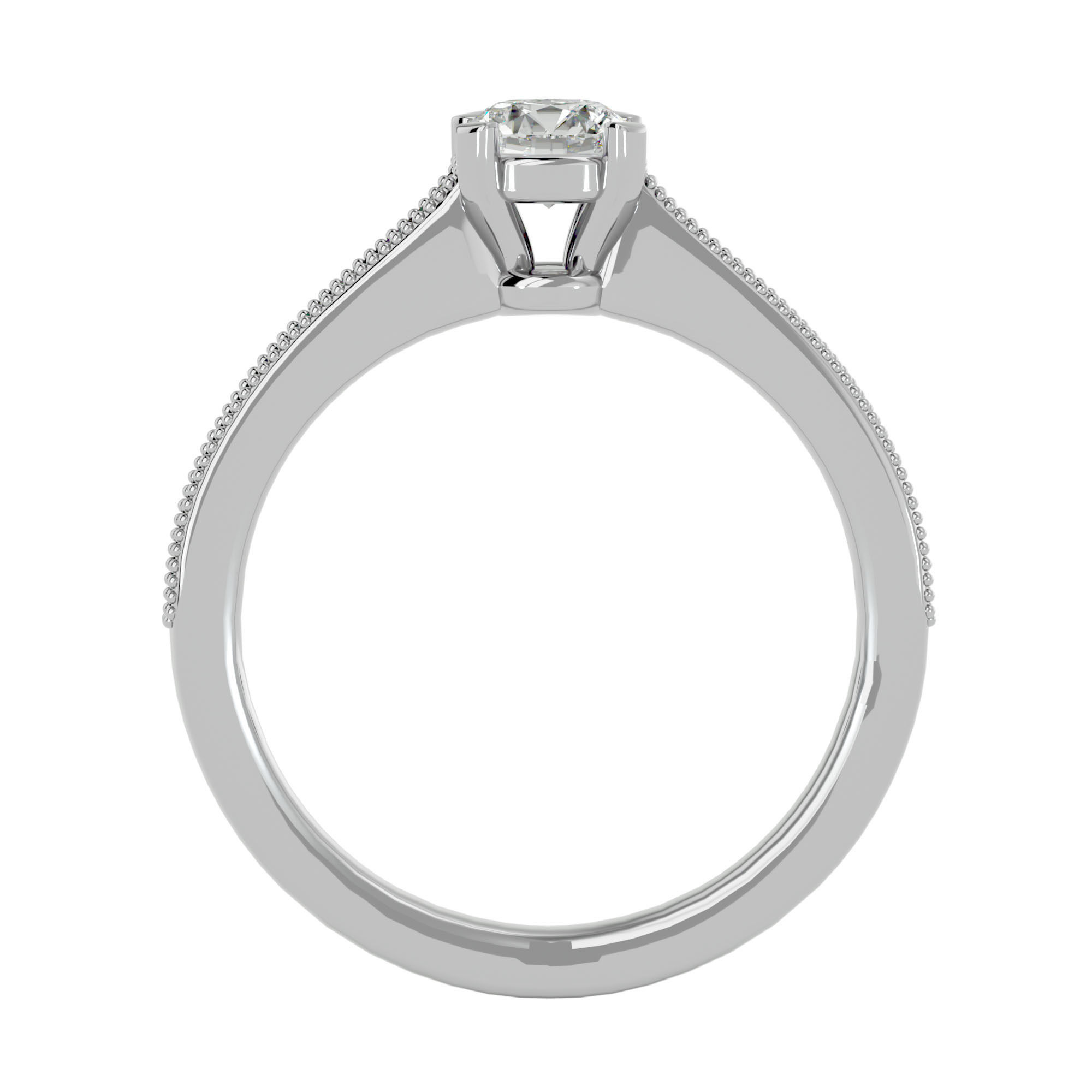Solitaire wedding engagement ring with 360 view animation 3D print model_4