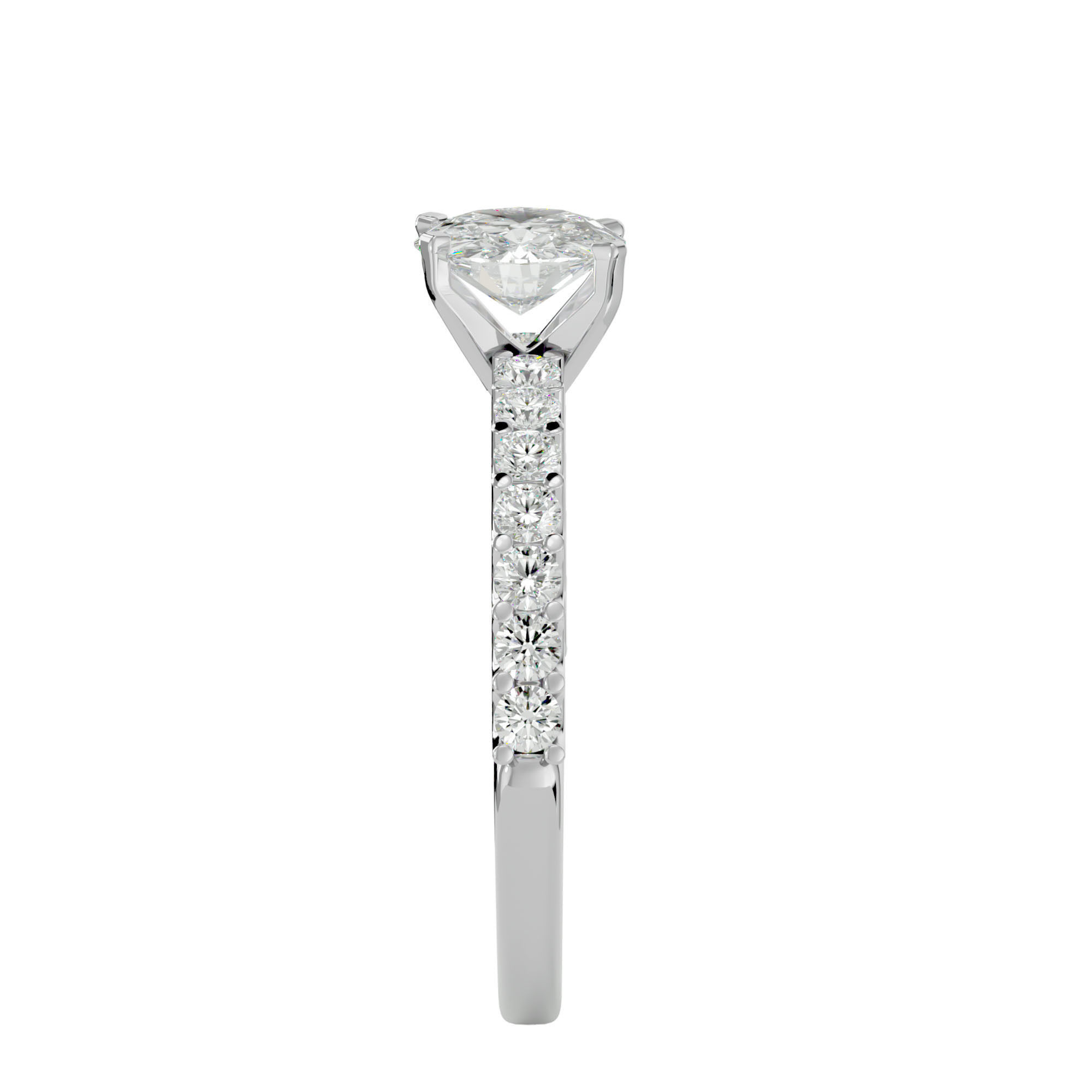 Solitaire wedding engagement ring with 360 view animation 3D print model_9