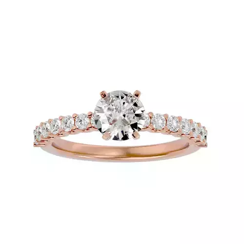 Solitaire wedding engagement ring with 360 view animation