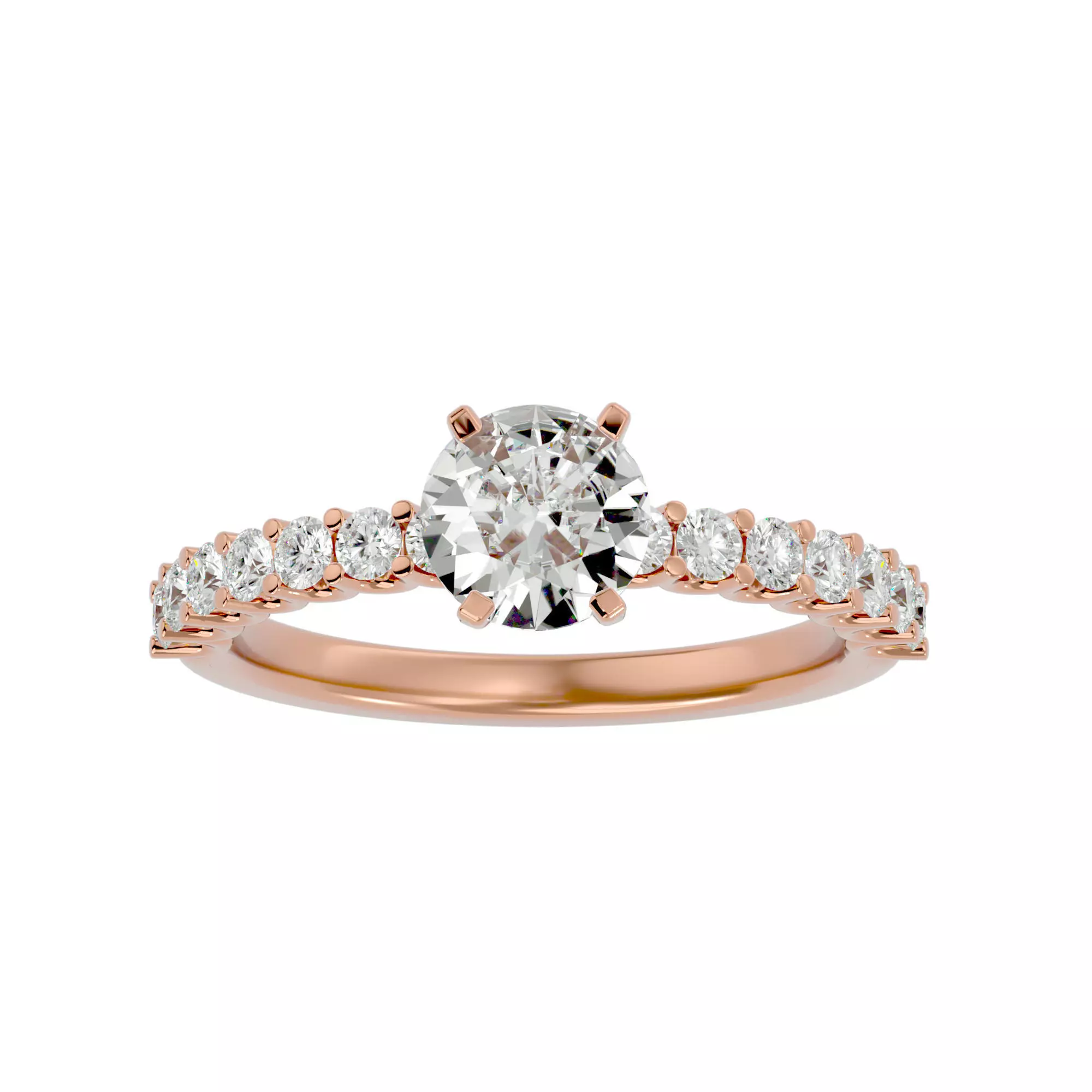 Solitaire wedding engagement ring with 360 view animation 3D print model_0