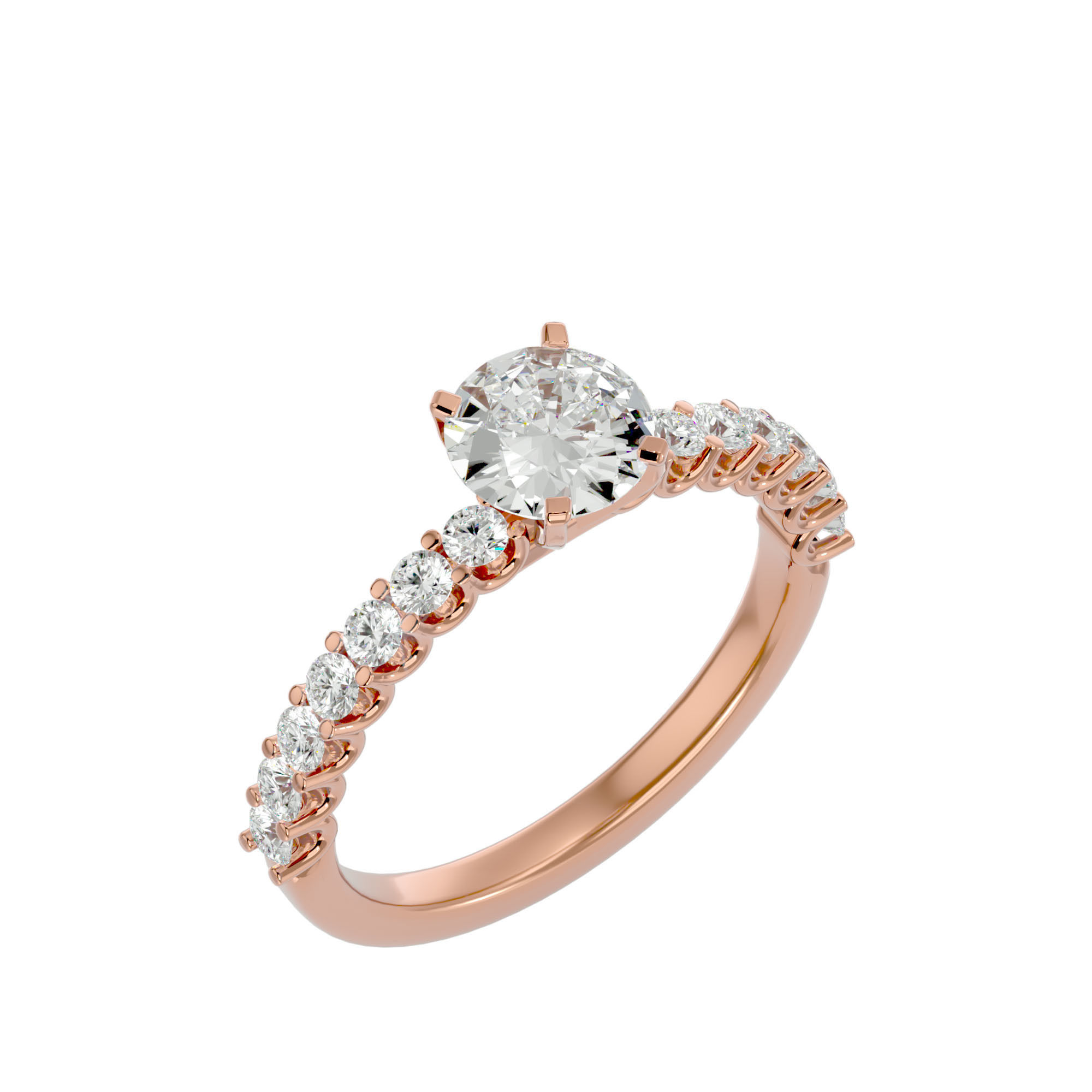 Solitaire wedding engagement ring with 360 view animation 3D print model_12