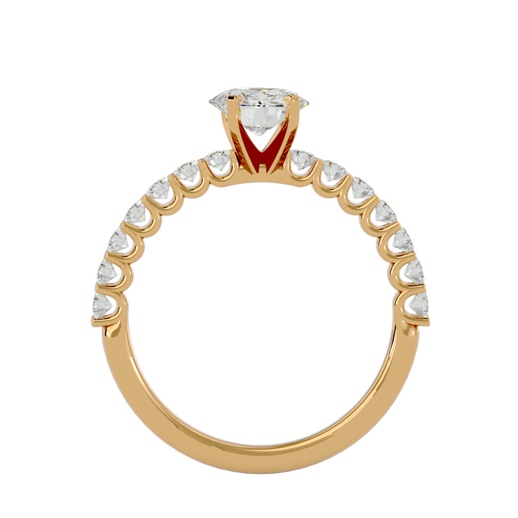 Solitaire wedding engagement ring with 360 view animation 3D print model_5