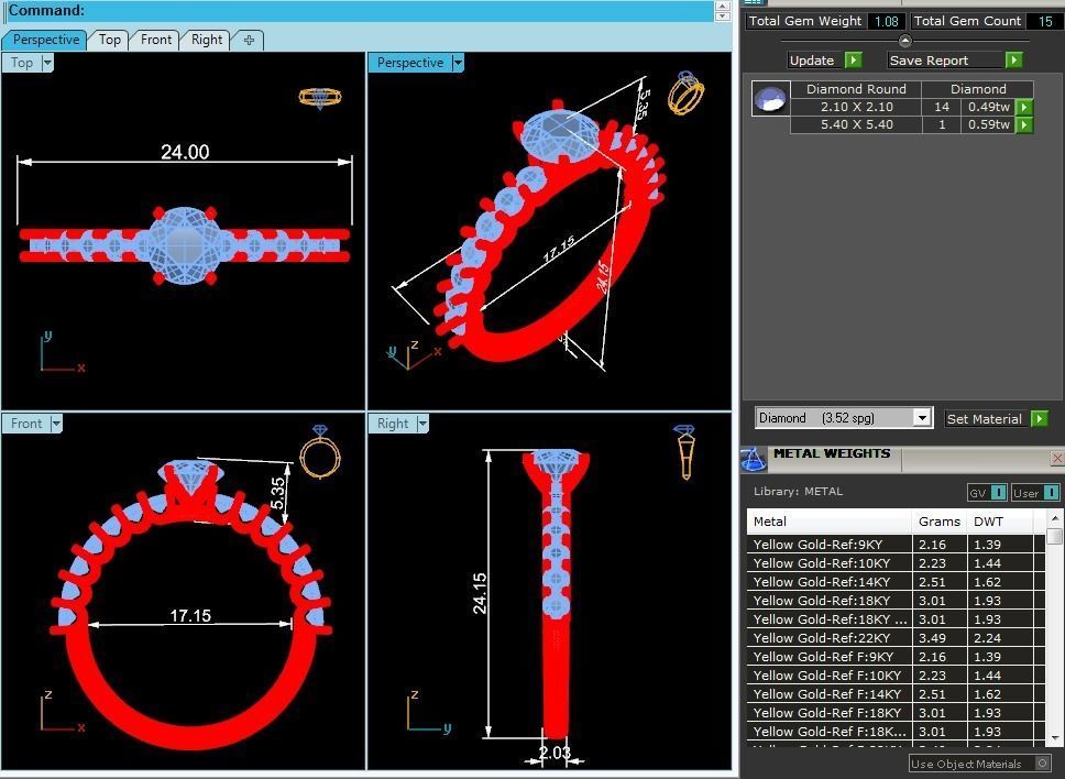 Solitaire wedding engagement ring with 360 view animation 3D print model_3