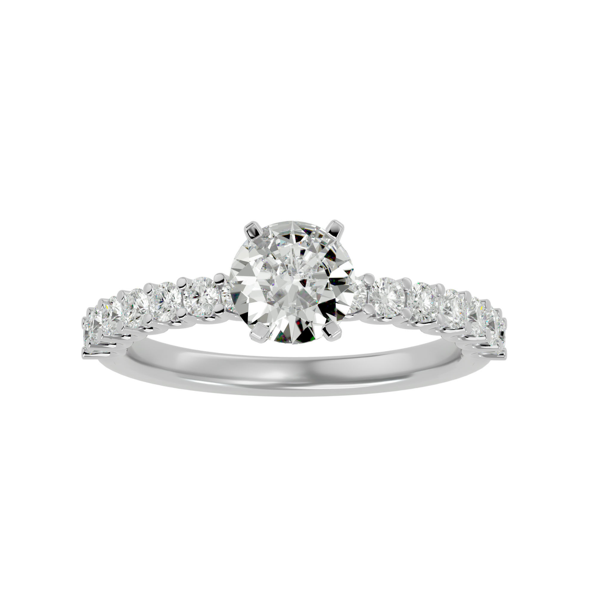 Solitaire wedding engagement ring with 360 view animation 3D print model_2