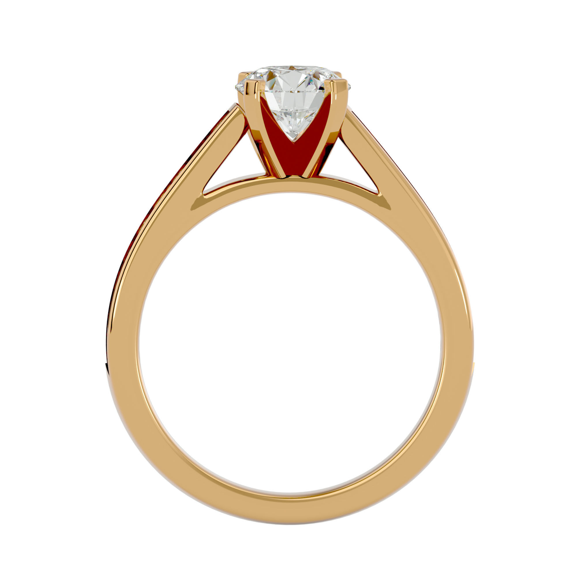 Solitaire wedding engagement ring with 360 view animation 3D print model_5