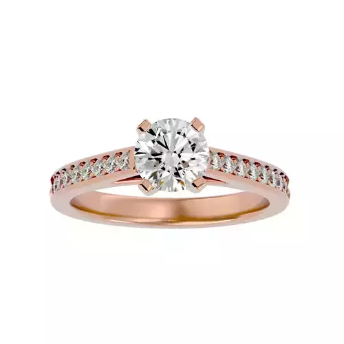 Solitaire wedding engagement ring with 360 view animation