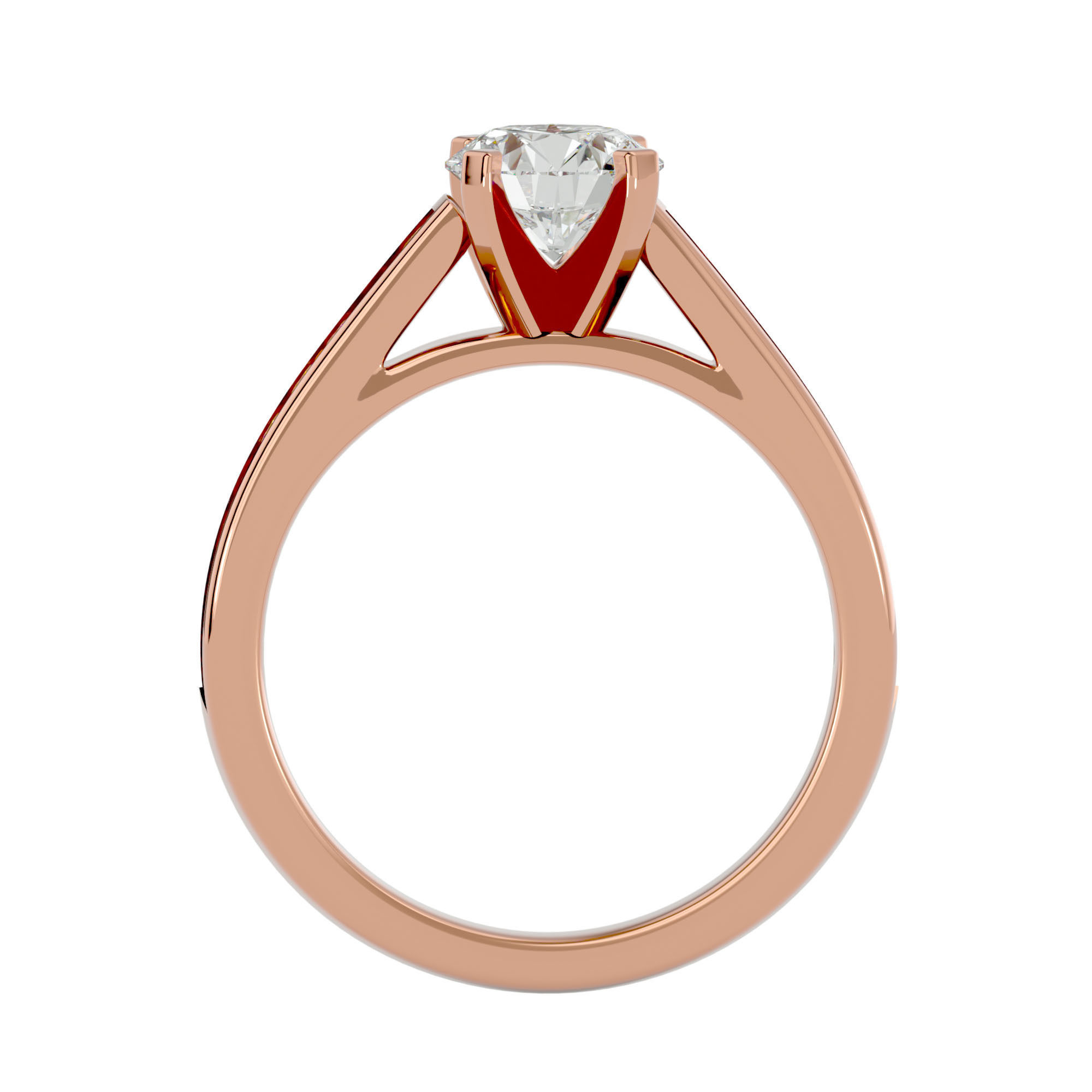 Solitaire wedding engagement ring with 360 view animation 3D print model_6