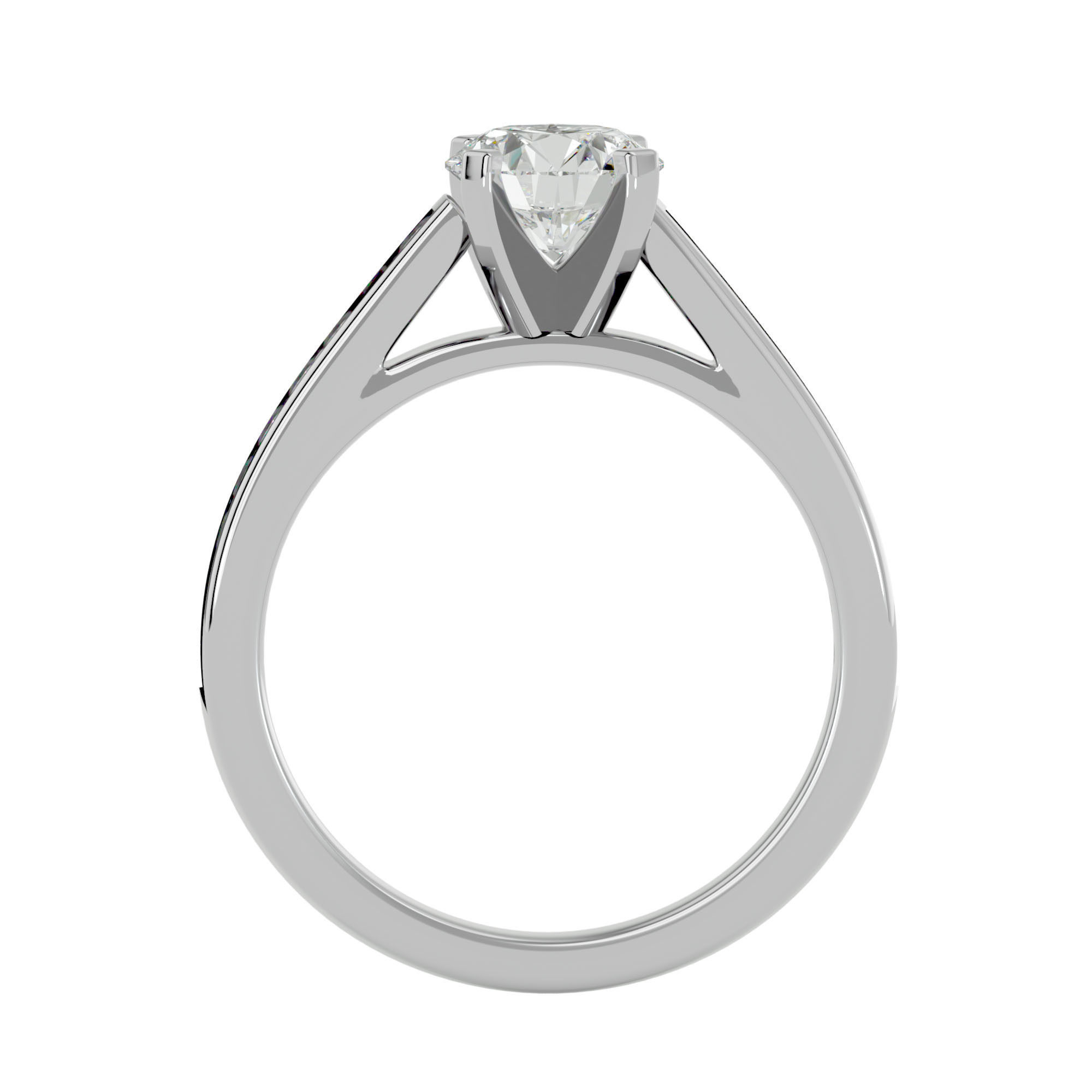 Solitaire wedding engagement ring with 360 view animation 3D print model_4