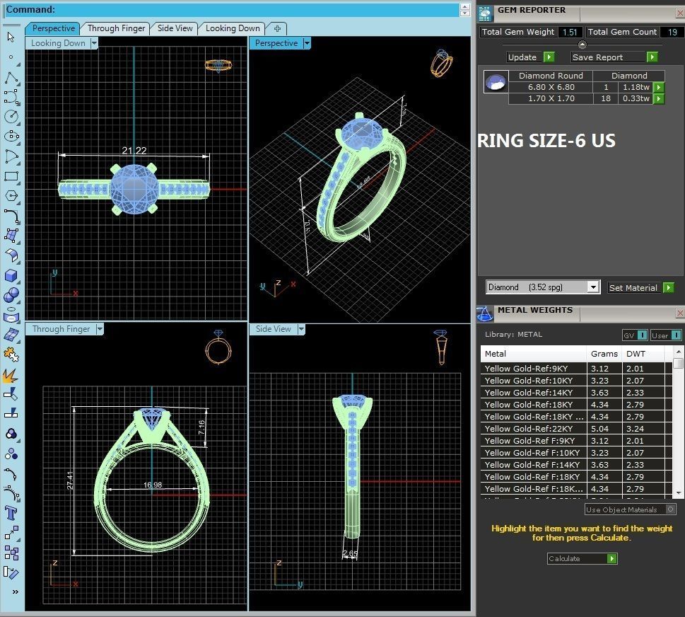 Solitaire wedding engagement ring with 360 view animation 3D print model_3