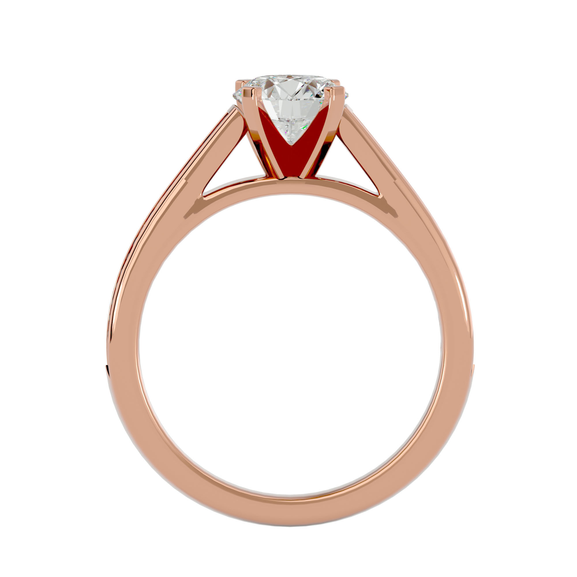 Solitaire wedding engagement ring with 360 view animation 3D print model_5