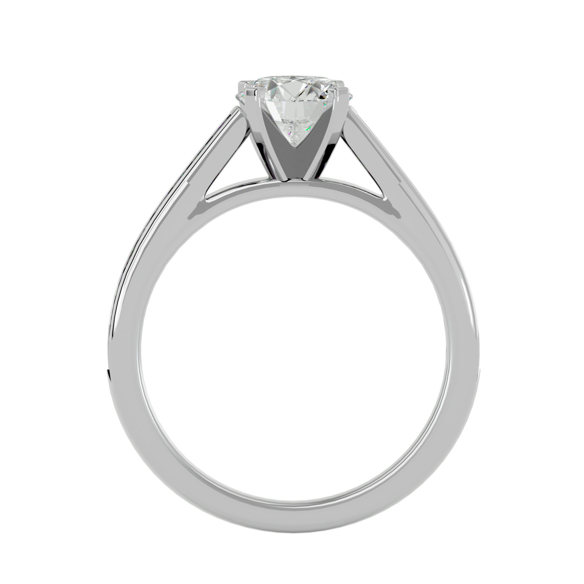Solitaire wedding engagement ring with 360 view animation 3D print model_3