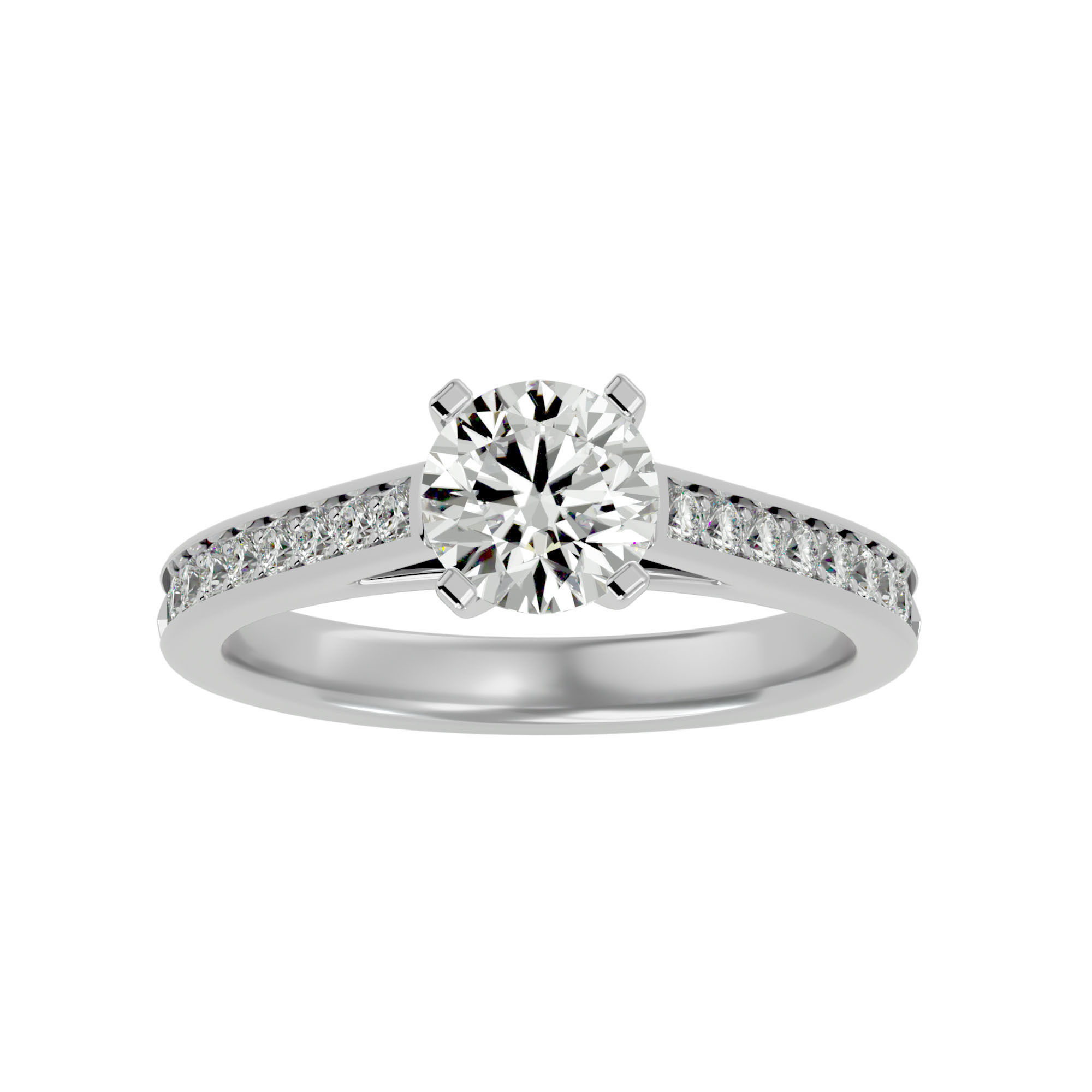 Solitaire wedding engagement ring with 360 view animation 3D print model_2