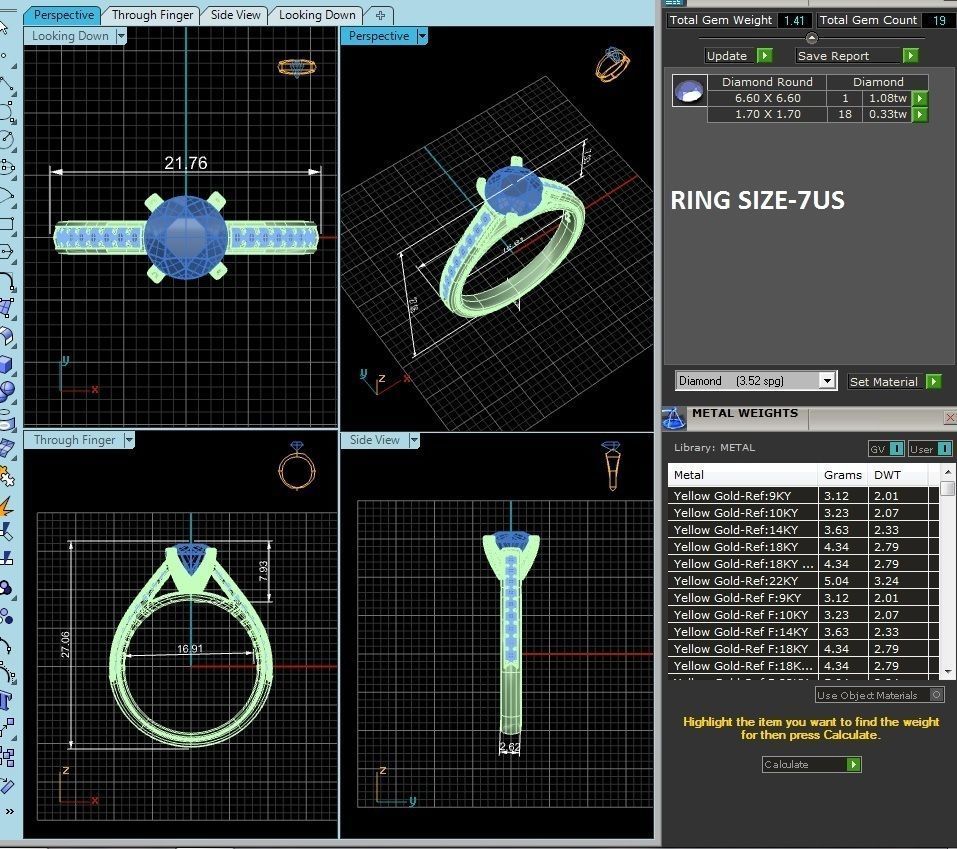 Solitaire wedding engagement ring with 360 view animation 3D print model_12
