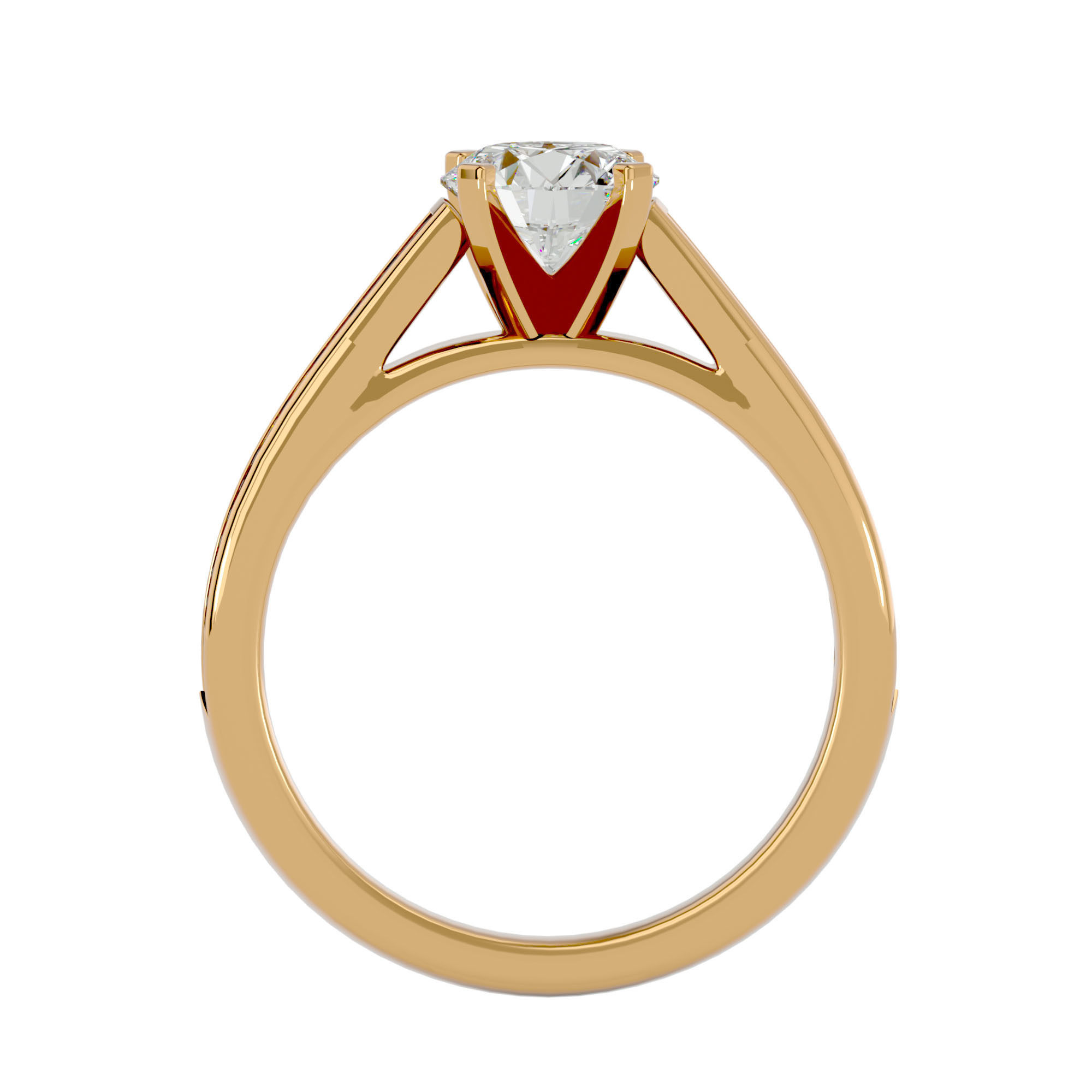 Solitaire wedding engagement ring with 360 view animation 3D print model_4