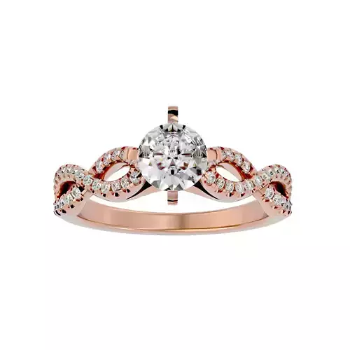 Solitaire wedding engagement ring with 360 view animation