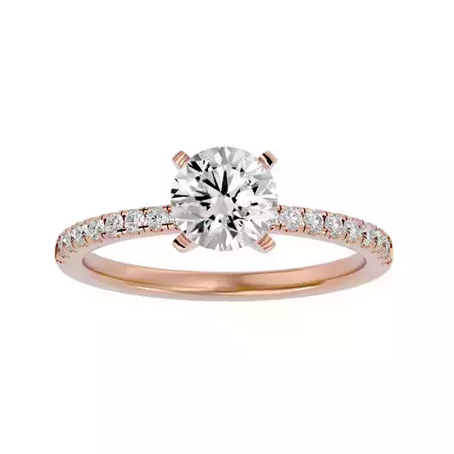 Solitaire wedding engagement ring with 360 view animation