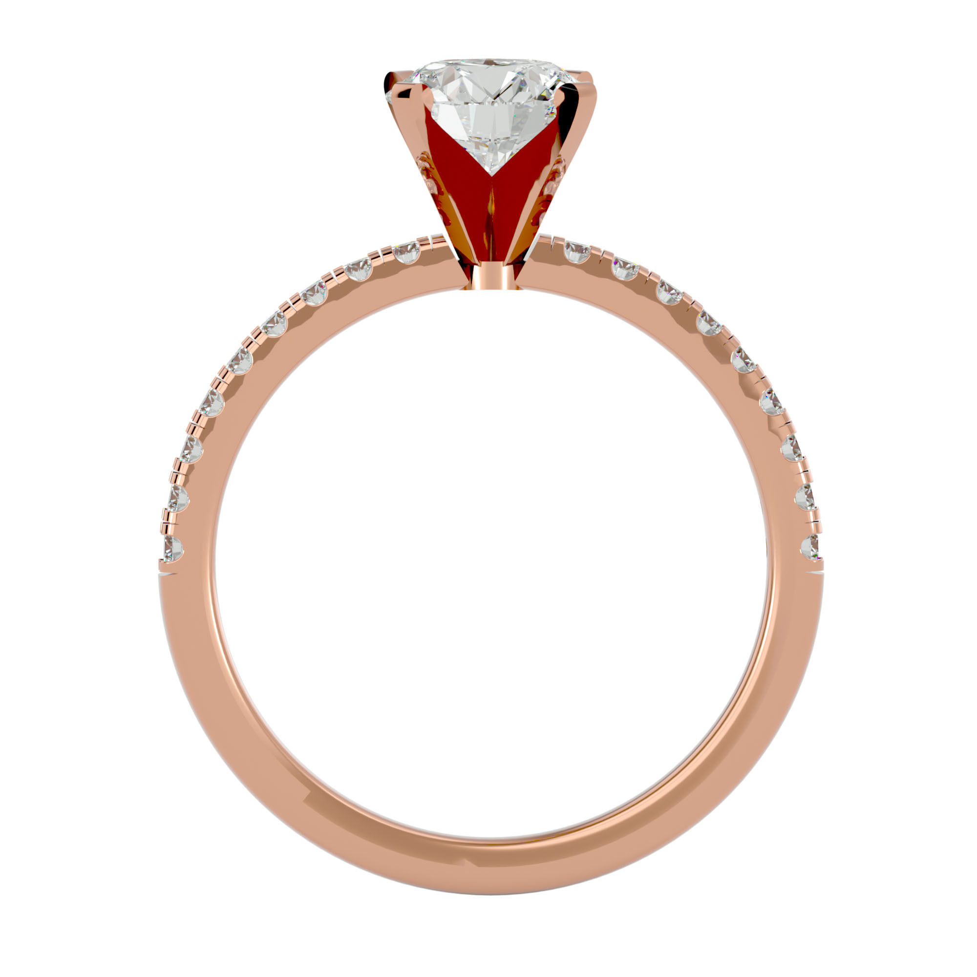 Solitaire wedding engagement ring with 360 view animation 3D print model_6