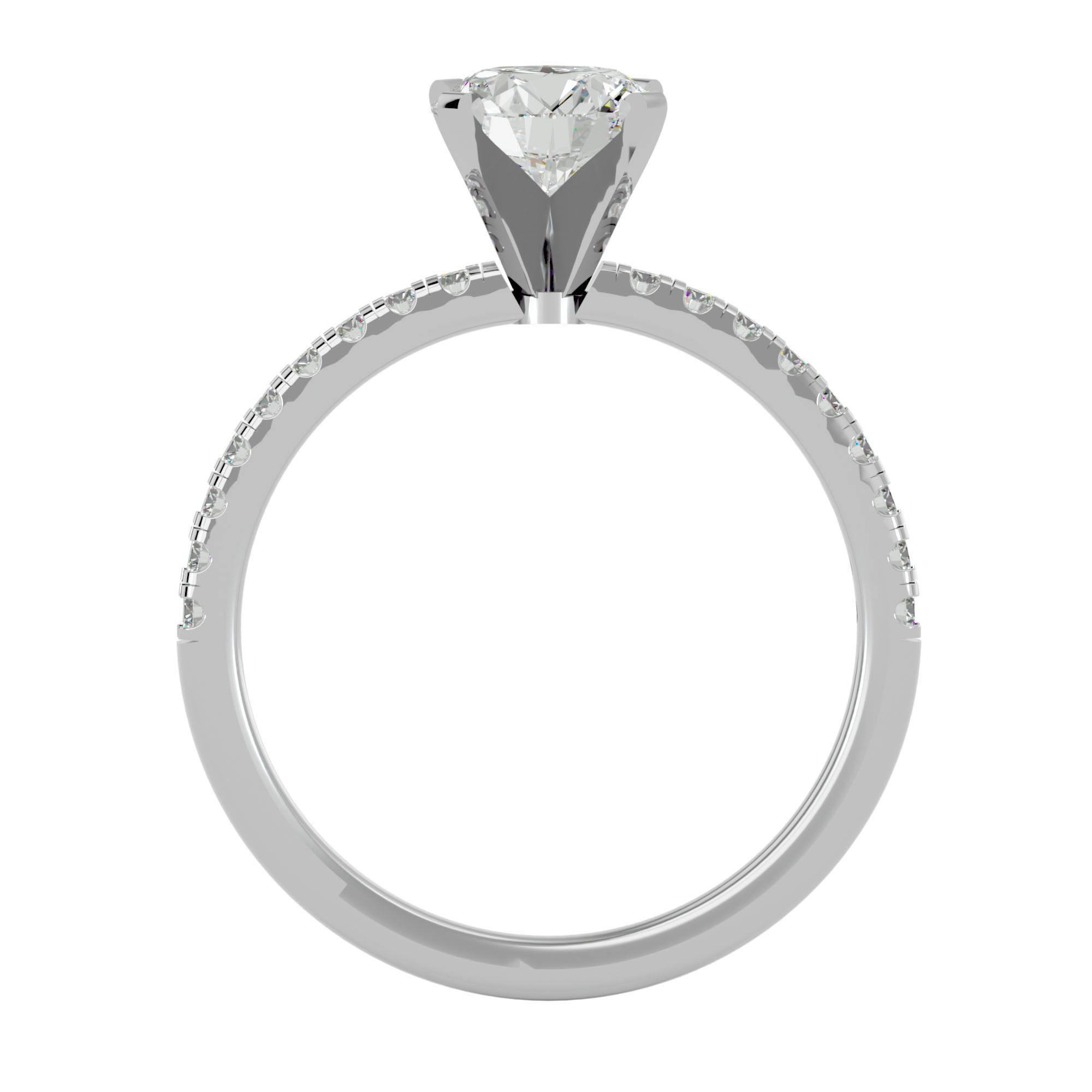 Solitaire wedding engagement ring with 360 view animation 3D print model_4