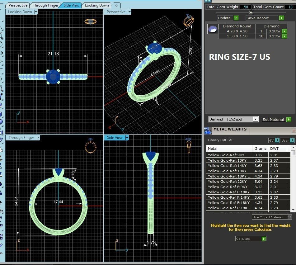 Solitaire wedding engagement ring with 360 view animation 3D print model_3