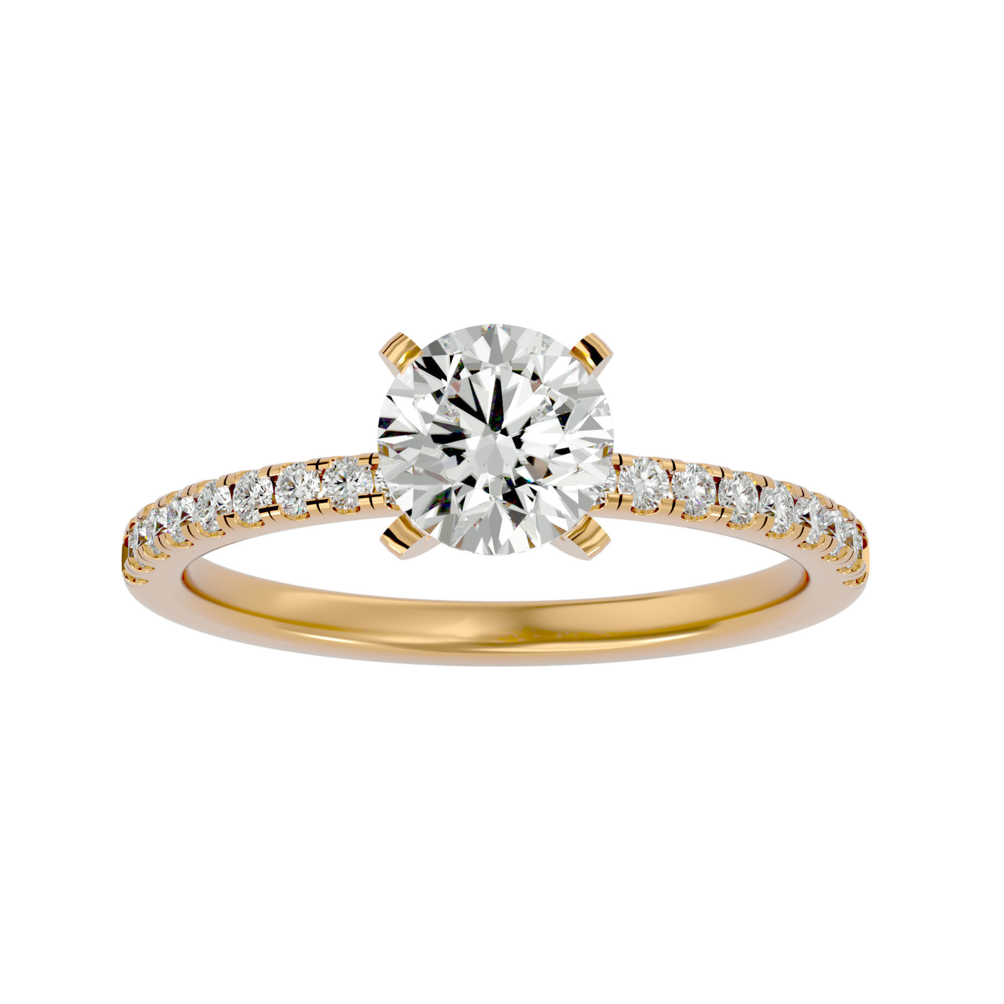 Solitaire wedding engagement ring with 360 view animation 3D print model_1