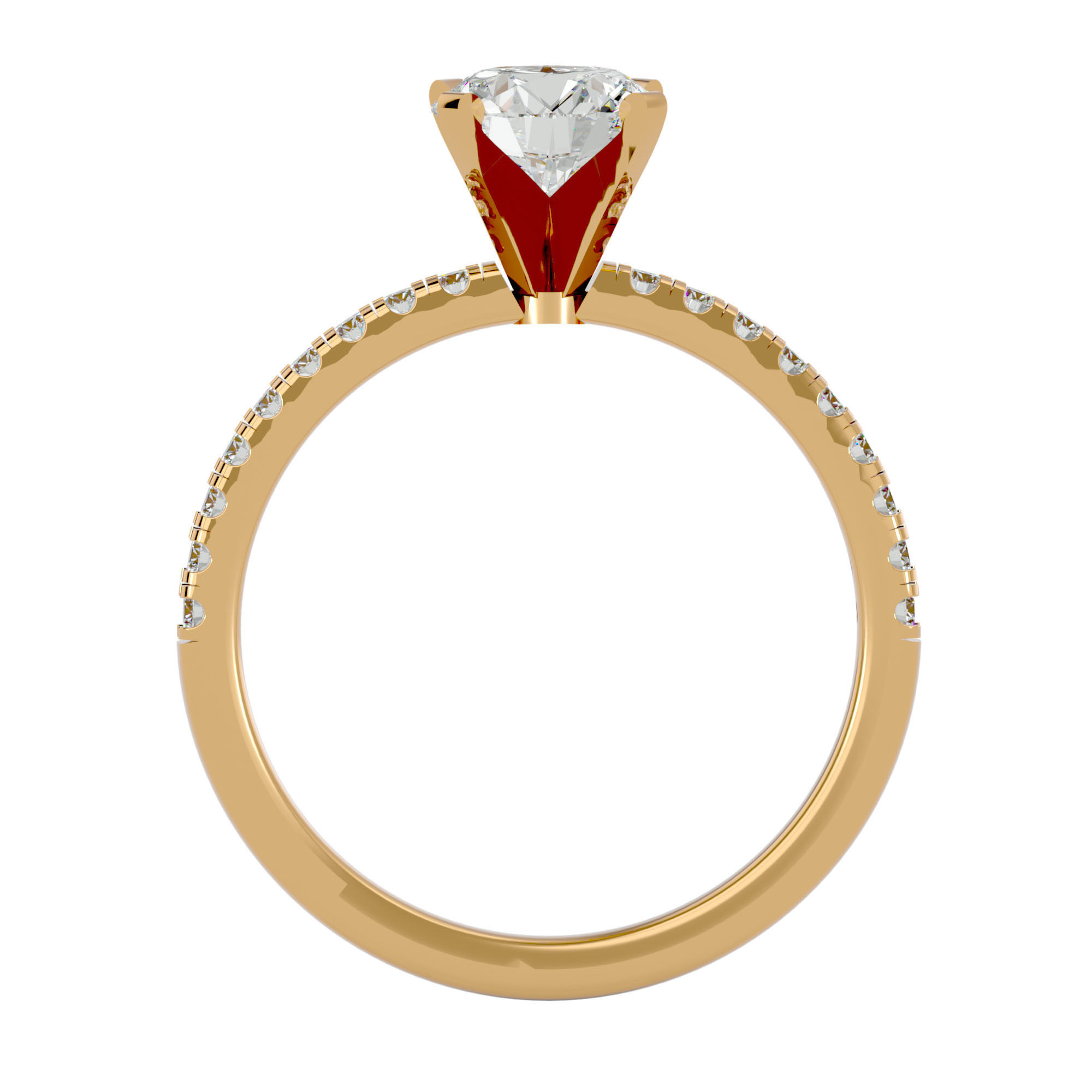 Solitaire wedding engagement ring with 360 view animation 3D print model_5