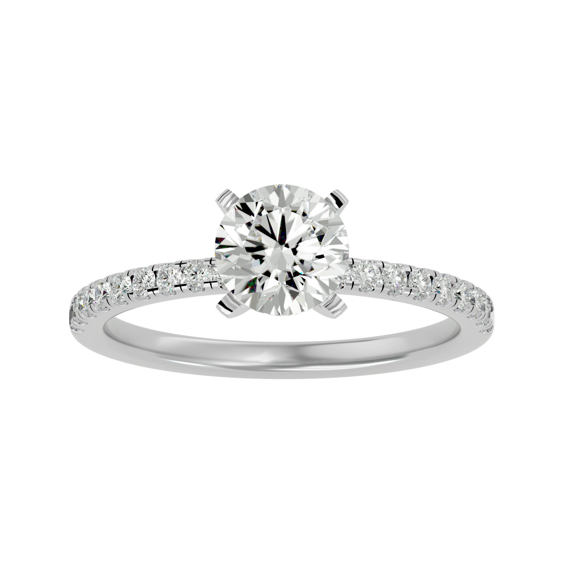 Solitaire wedding engagement ring with 360 view animation 3D print model_2