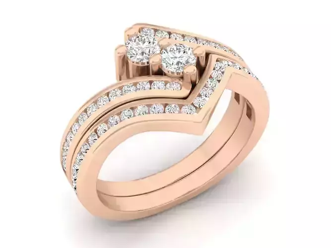 Diamond jewelry ring and band for woman
