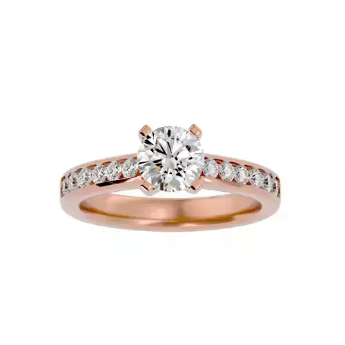 Solitaire wedding engagement ring with 360 view animation