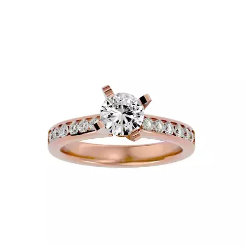 Solitaire wedding engagement ring with 360 view animation