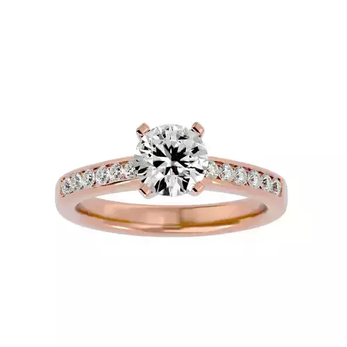 Solitaire wedding engagement ring with 360 view animation
