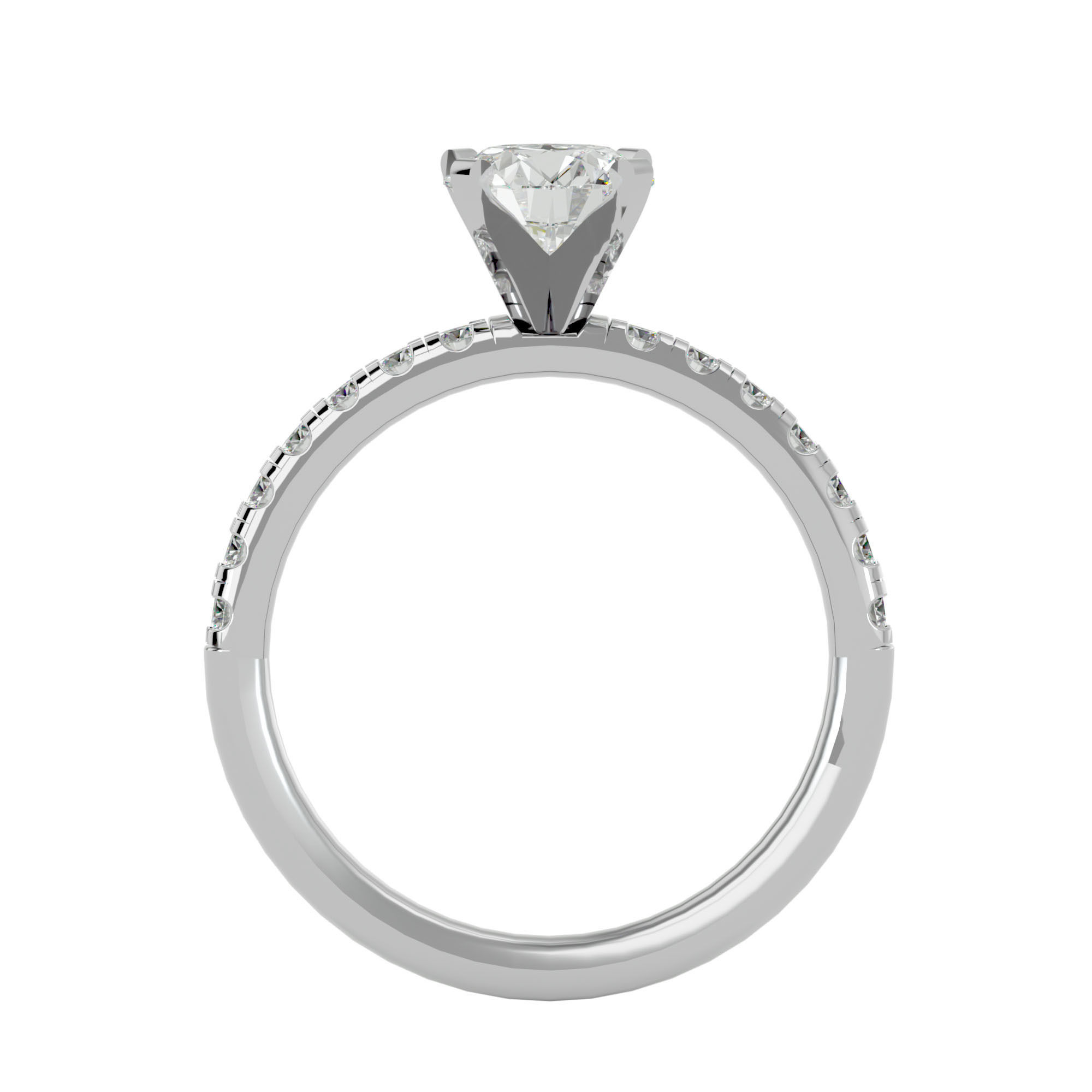 Solitaire wedding engagement ring with 360 view animation 3D print model_4