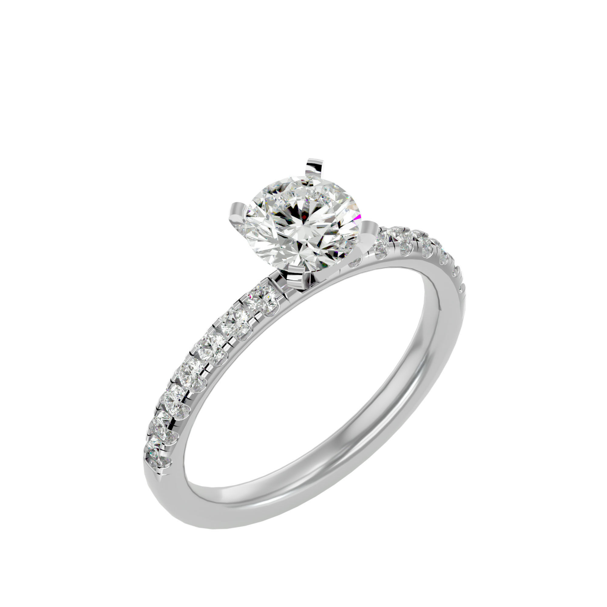 Solitaire wedding engagement ring with 360 view animation 3D print model_10