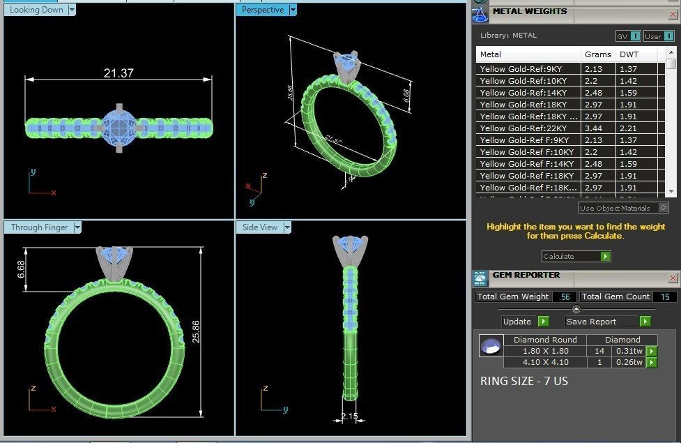 Solitaire wedding engagement ring with 360 view animation 3D print model_3
