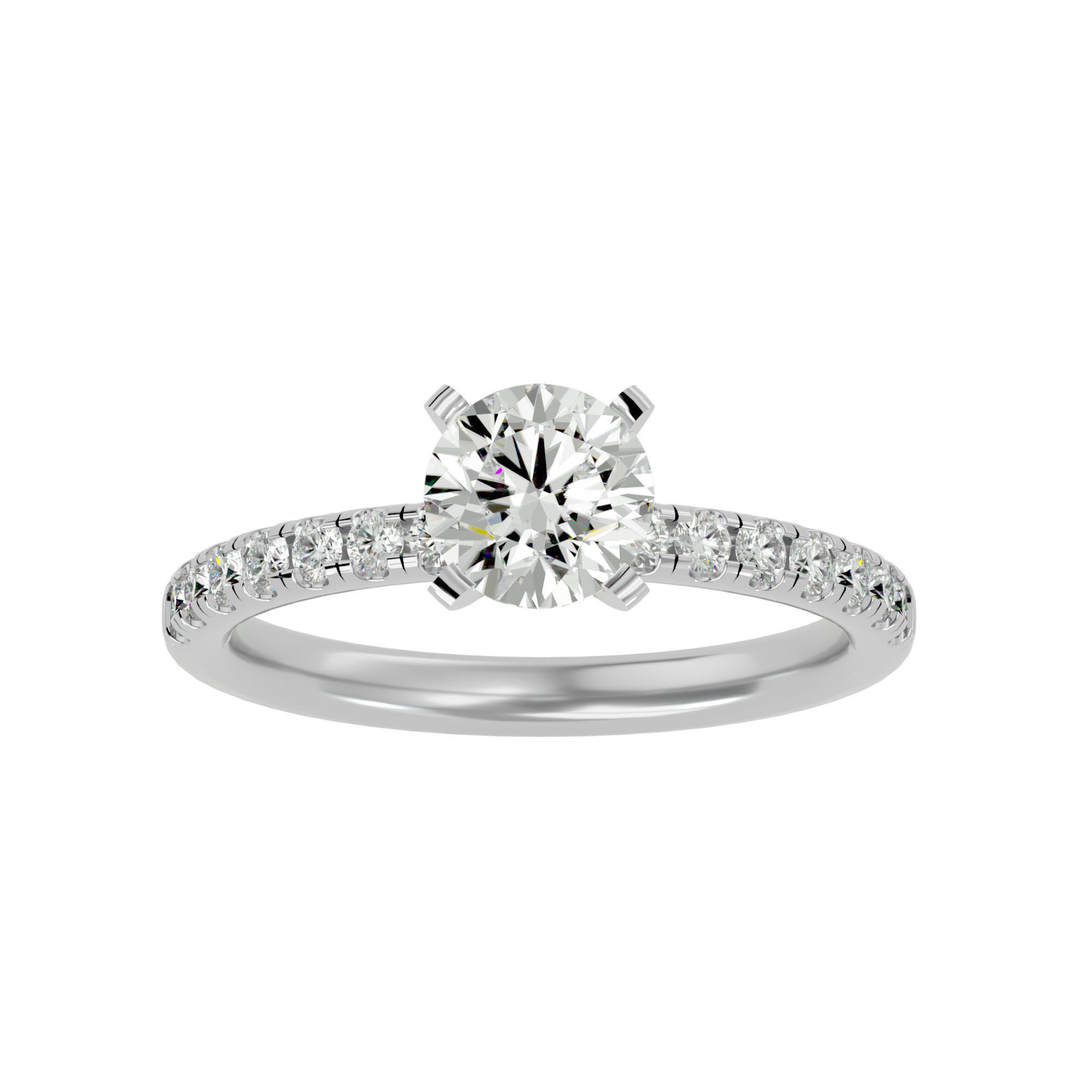 Solitaire wedding engagement ring with 360 view animation 3D print model_2