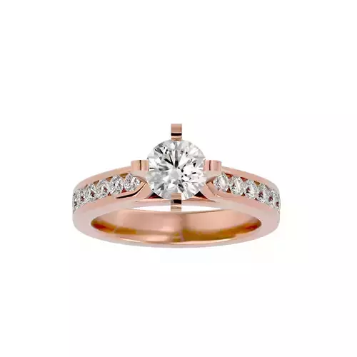 Solitaire wedding engagement ring with 360 view animation