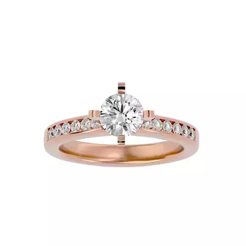 Solitaire wedding engagement ring with 360 view animation