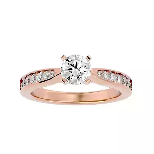 Solitaire wedding engagement ring with 360 view animation