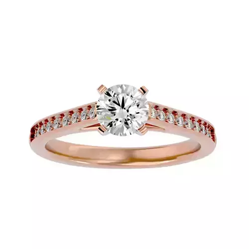 Solitaire wedding engagement ring with 360 view animation